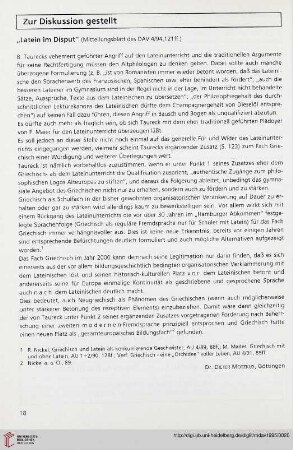 Zur Diskussion gestellt