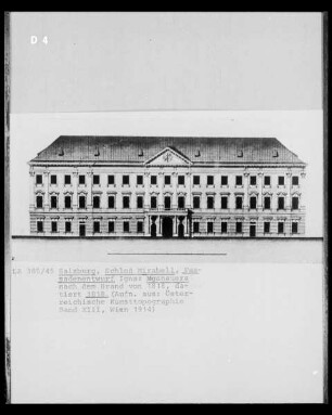 Fassadenentwurf für das Schloss Mirabell