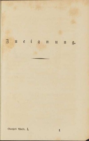 Zueignung.