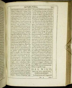 Del Nilo, Della Sua Origine, [...]