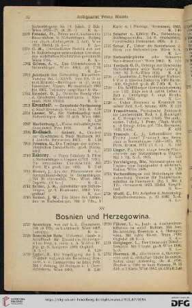 XV. Bosnien und Herzegowina (Nr. 2727 - 2746)