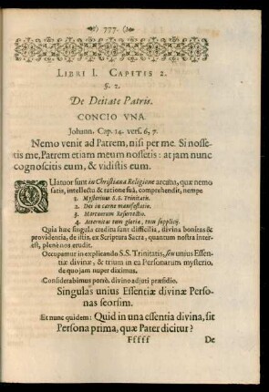 §. 2. De Deitate Patris.