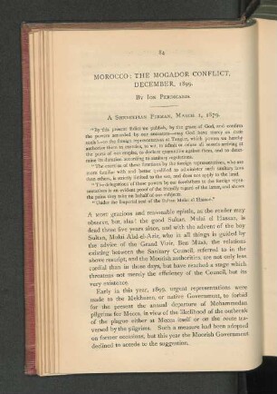 Morocco: The Mogador Conflict, December, 1899.