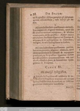 Caput XI. De Analysi Syllogistica.