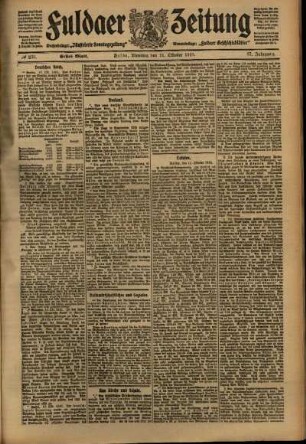 Erste Ausgabe vom Dienstag, den 11. Oktober 1910.
