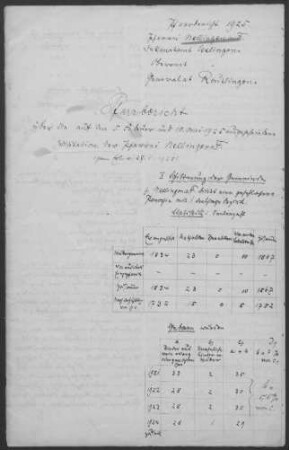 Nellingen/Fildern: Pfarrbericht 1925