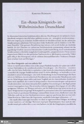 Ein "Rotes Königreich" im Wilhelminischen Deutschland