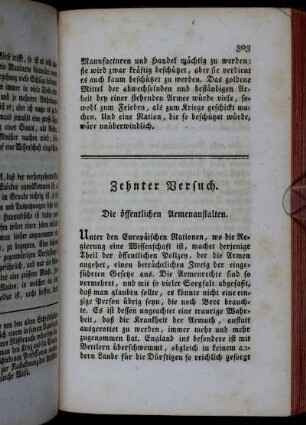 Zehnter Versuch. Die öffentlichen Armenanstalten.