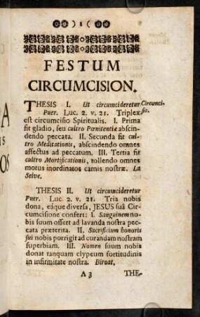 1-18, Festum Circumcision; Festum Epiphaniae; Festum Purification; Festum S. Matthiae Apostoli