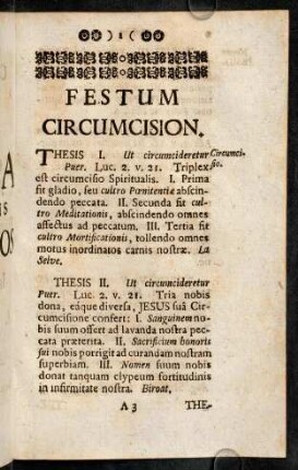 1-18, Festum Circumcision; Festum Epiphaniae; Festum Purification; Festum S. Matthiae Apostoli