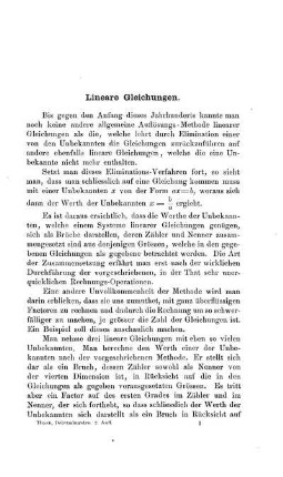 Lineare Gleichungen.