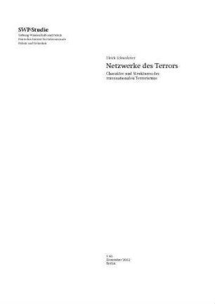 Netzwerke des Terrors : Charakter und Strukturen des transnationalen Terrorismus