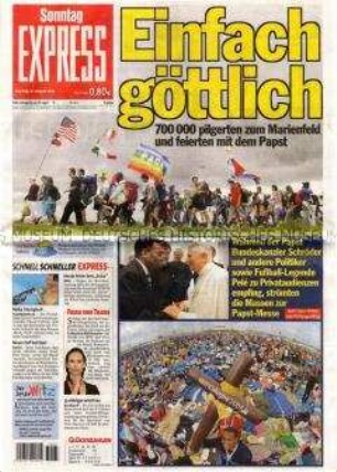 Kölner Tageszeitung "Express" zur Papst-Messe auf dem Marienfeld in Köln