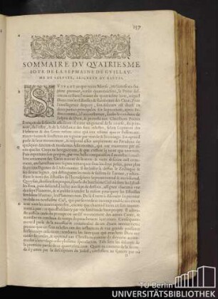 Sommaire Du Quatriesme Iour De La Sepmaine De Guillaume De Saluste, Seigneur Du Bartas.