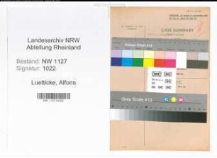 Entnazifizierung Alfons Luetticke , geb. 02.05.1912 (Kaufmann)