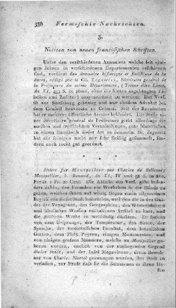 Notizen von neuen französischen Schriften