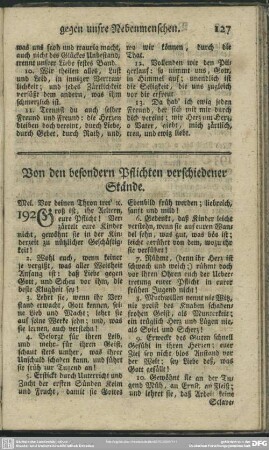 Von den besondern Pflichten verschiedener Stände