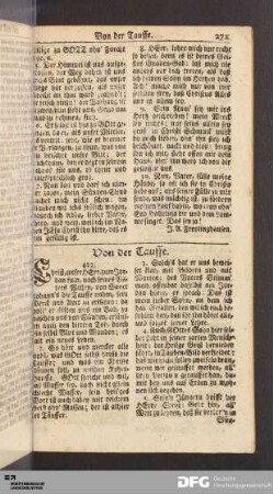 Von der Tauffe.