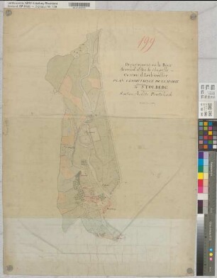 Departement de la Roer. Arrondissement d'Aix-la-Chapelle. Canton d'Eschweiler. Plan géométrique de la mairie de Stolberg, Sectin A dite Prattelsack, Gemeinde Stolberg