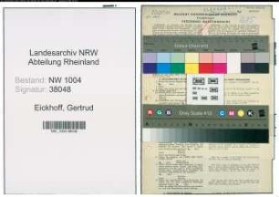 Entnazifizierung Gertrud Eickhoff , geb. 30.05.1902 (Jugendleiterin)