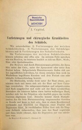 Compendium der allgemeinen und speciellen Chirurgie : Für Studierende u. Aerzte. Von G. de Ruyter u. E. Kirchhoff, 2. Specielle Chirurgie