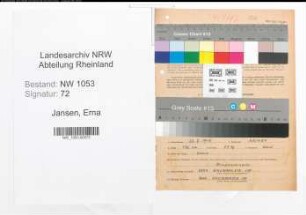 Entnazifizierung Erna Jansen , geb. 23.07.1915 ()