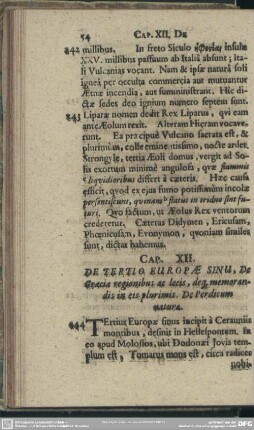 Cap. XII. De Tertio Europae Sinu, De Graeciae regionibus ac locis, deq[ue] memorandis in eis plurimis. De Perdicum natura