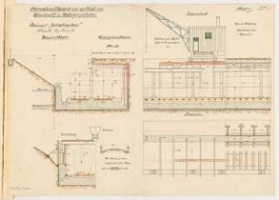 Umwandlung einer Einschnittbahn in eine U-Bahn Monatskonkurrenz Mai 1912: Grundriss auf mehreren Ebenen, Längsschnitt, 2 Querschnitte 1:50; Maßstabsleiste