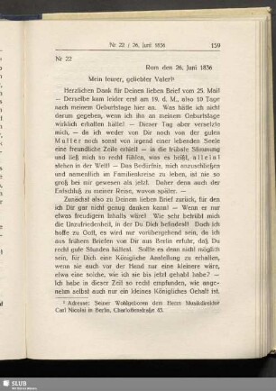 Nr 22. Rom den 26. Juni 1836