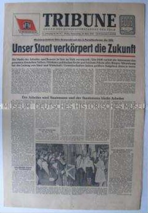 Tageszeitung des FDGB "Tribüne" zur 3. Parteikonferenz der SED