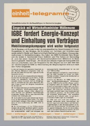 "IGBE fordert Energie-Konzept und Einhaltung von Verträgen"