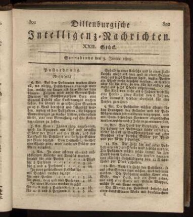 XXII. Stück.... den 3. Junius 1809 - XXV. Stück.... den 24.Junius 1809.