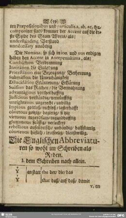 Die Englischen Abbreviaturen so wohl im Schreiben als Reden