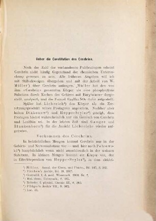 Ueber die Constitution des Cerebrins : Inaug.-Diss.