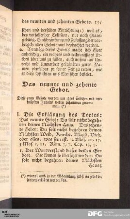 Das neunte und zehente Gebot.