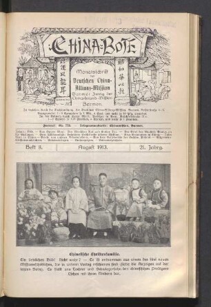 Heft 8. August 1913. 21. Jahrg