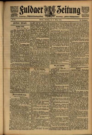 Erste Ausgabe vom Dienstag, den 06. März 1906.