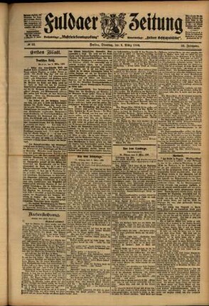 Erste Ausgabe vom Dienstag, den 06. März 1906.