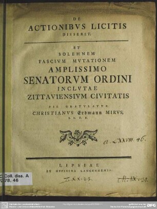 De Actionibus Licitis