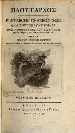 Plutarchos, Volvmen Decimvm