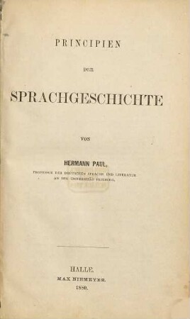 Principien der Sprachgeschichte