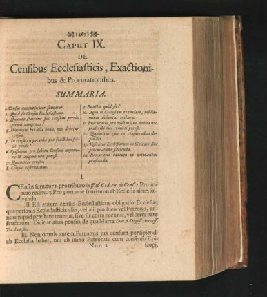 Caput IX. De Censibus Ecclesiasticis, Exactionibus & Procurationibus.