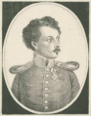 Württ. Leutnant in Uniform mit Orden, Bild in Halbprofil