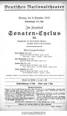 Sonaten-Cyclus III.