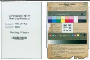 Entnazifizierung Wilhelm Meidling , geb. 01.11.1900 (Betriebsassistent)