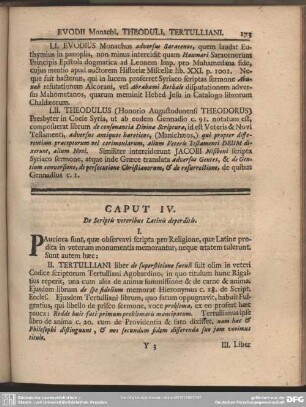 Caput IV. De Scriptis veteribus Latinis deperditis