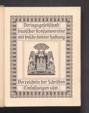 Verzeichnis der Schriften, Einfassungen usw.