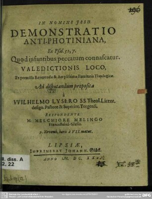 In Nomine Jesu Demonstratio Anti-Photiniana : ex Psal.51,7