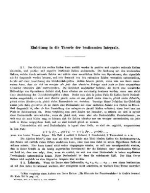 Einleitung in die Theorie der bestimmten Integrale.