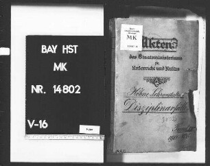 Studienwesen in genere. Höhere Lehranstalten. Disziplin - Spezialia -